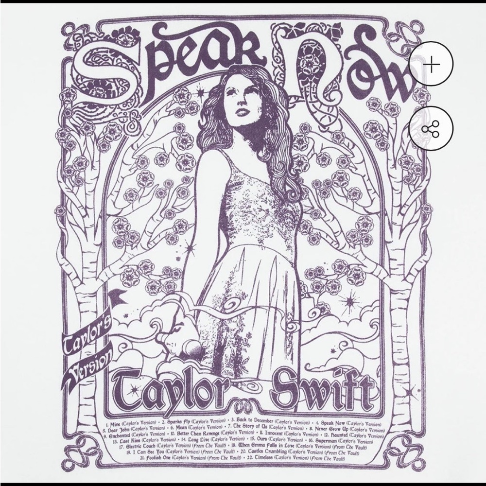 Speak Now Taylor’s Version White Crewneck - Picture 2 of 3